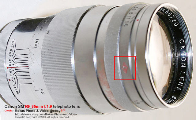 Leica Screw Mount, EP RF all chrome version Canon 85mm f/1.9 MK II LSM telephoto lens for rangefinder cameras 