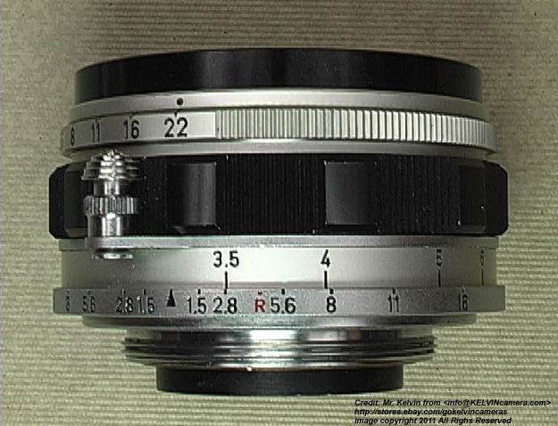 Canon Rangefinder fast speed 35mm f/1.5 wideangle lens - lens barrel and  minimum paerture of f/22