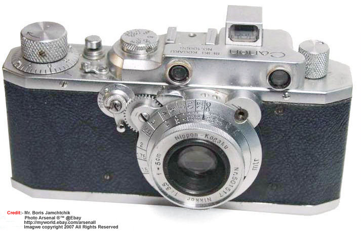 Canon Seiki Kogaku rangefinder Model S camera by Photo Arsenall front section view