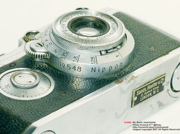 Canon Seiki Kogaku HANSA rangefinder camera model with Nikkor lens