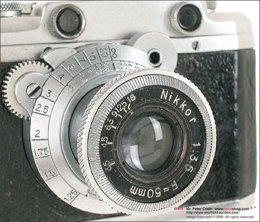 An earliest Canon HANSA RF model, with a n interesting Nippon Kogaku KK made black face 