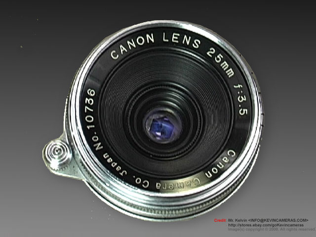 Canon Rangefinder 25mm f/3.5  wideangle lens FRONT VIEW