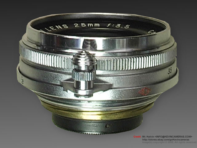 Canon Rangefinder 25mm f/3.5  wideangle lens Side section VIEW