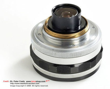 RF Canon 19mm f/3.5 Rangefinder ultrawideangle lens rear metal lens mount view