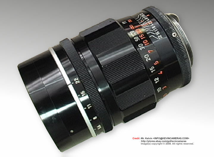 fast speed Canon 100mm f/2.0 telephoto lenses for rangefinder Canon cameras lens barrel features, scales and lens data