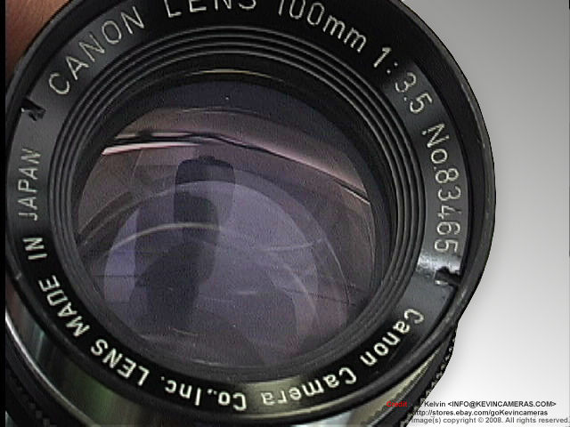 Canon 100mm f/3.5 telephoto lenses for rangefinder Canon cameras lens element