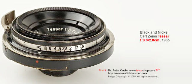 Carl Zeiss Jena Tessar28cm f/8.0  for Contax, rare black/Nickel version 