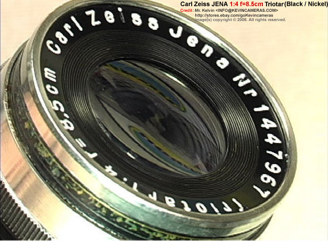 Front lens tube of a Rangefinder black nickel version Carl Zeiss JENA TRIOTAR 85mm f/4.0 telephoto lens