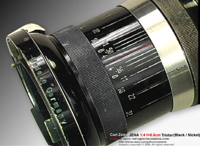 Rangefinder version Contax Carl Zeiss JENA Triotar  1:4 f=8.5cm  (85mm f/4.0) black lens tube Telephoto lens  