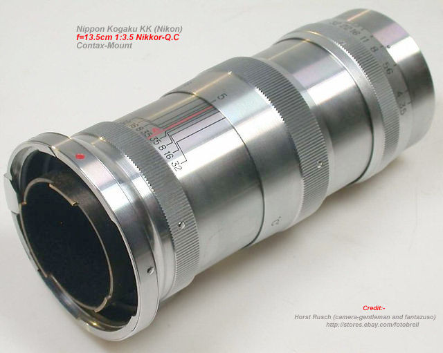 Nippon Kogaku KK (Nikon) f=13.5cm 1:3.5 Nikkor-Q.C Contax Mount ?