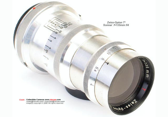 Zeiss-Opton Sonnar 135mm f/4.0 medium telephoto lens
