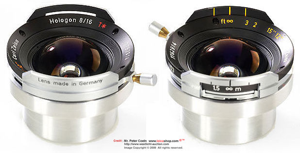 Side section views of The G-spec HOLOGON 16mm f/8.0  