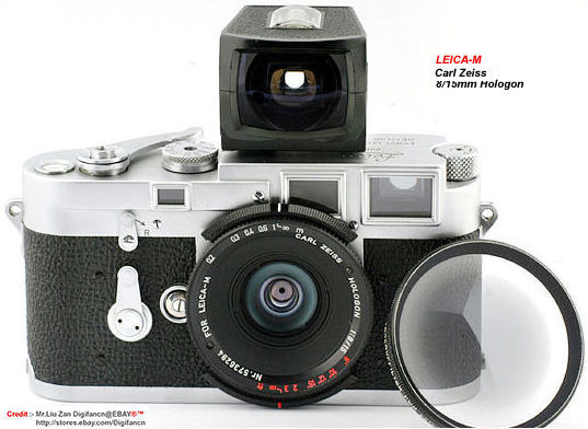A superb view of a typical set up with Carl Zeiss original version  HOLOGON 1:8/15 lens for LEICA-M with Bubble Optical viewfinder and center graduated filter mounted on a LEICA M camera