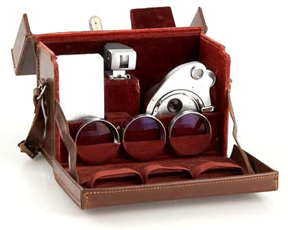 Zeiss Ikon Stereotar C 3.5/35mm for Contax IIIa (IIa), complete stereo outfit with finder, Proxar lenses, fitted leather case. 