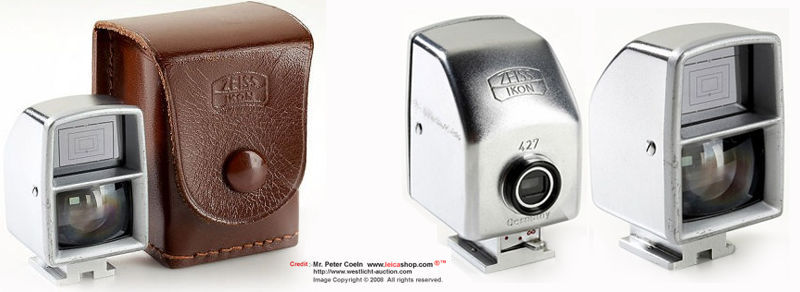 Zeiss Ikon Finder 427  Contax bright-line finder for 35-135mm lenses and stereo leather case 770 Year: c.1955