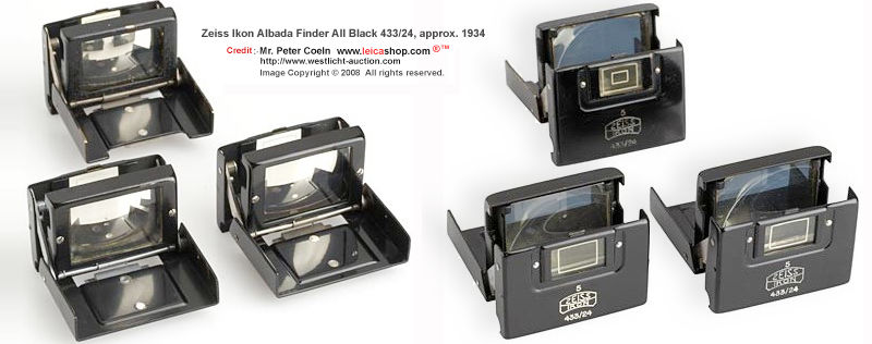 Zeiss Ikon Collapsible 5cm finders for Contax I, three different versions (one in mint condition), two with 'Germany' engraving (3) Year: c.1934