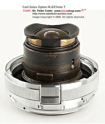 Zeiss-Opton 4.5/21mm T (21mm f/4.5) Weitwinkelobjektiv, Year: 1952  rear lens tube section