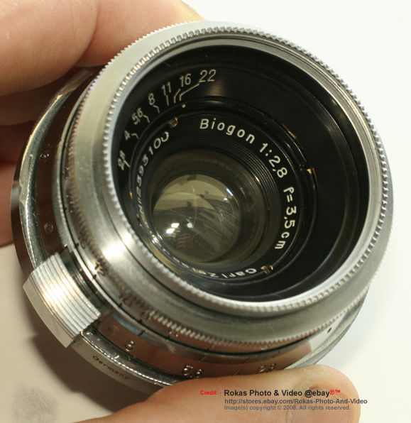 Carl Zeiss Jena Biogon 1:2.8 f=3.5cm wideangle lens 