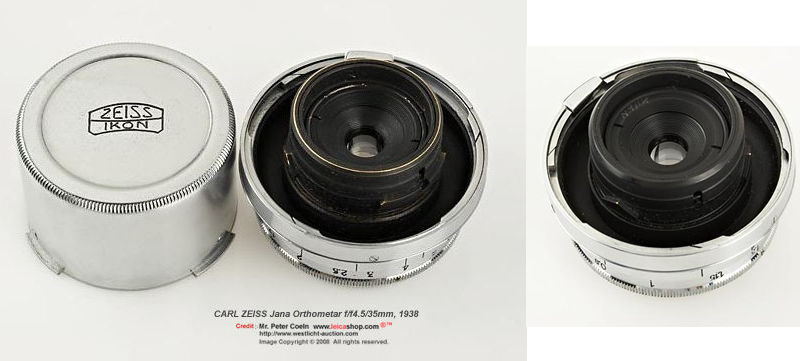 Rear section of the Car Zeiss JENA Orthometar 1:4.5 f=3.5cm (35mm f/4.5) - MIR Image Library