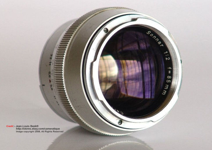 Zeiss Ikon Sonnar 85mm f/2.0 for Contarex  Side view
