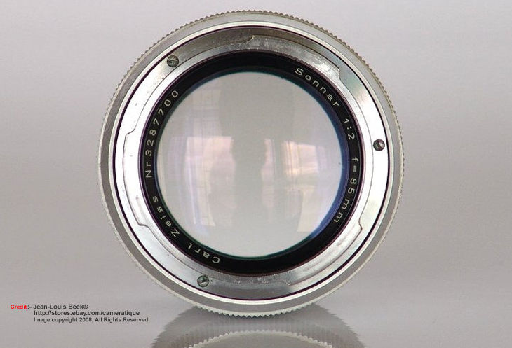 Zeiss Ikon Sonnar 85mm f/2.0 for Contarex  Front view