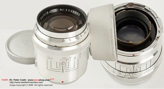 Carl Zeiss JENA SONNAR 1:2 f=8.5cm telephoto lens, 1954