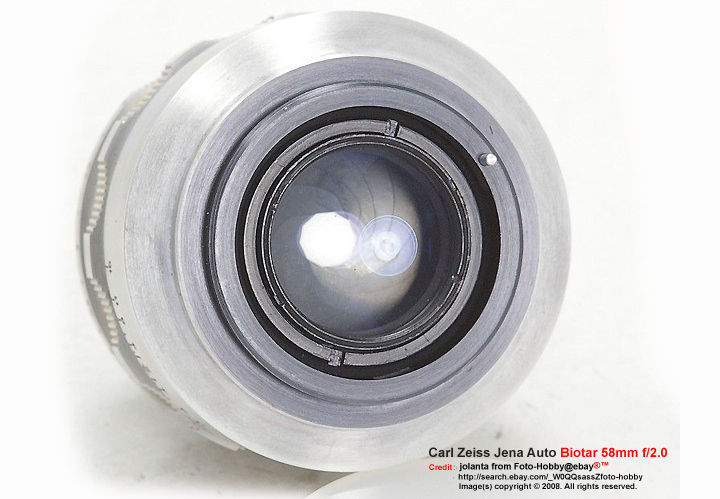 rear lens mount section on a Carl Zeiss Jena Auto Biotar 58mm f/2.0 stanard lens in Pentazx M42 mount