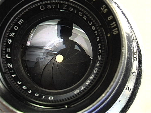 Carl Zeiss Jena BIOTAR 1:2 f= 4.25cm chrome  clseup lens element
