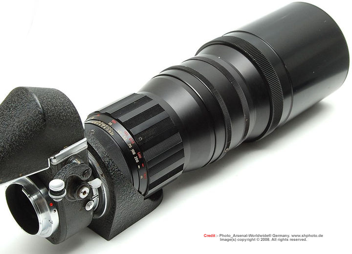 Rear section view of this rare prototype LEICA VISOFLEX TELYT 1:5 f=400mm (400mm f/5.0) Super Telephoto lens  