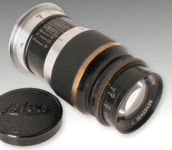 E.Leitz Elmar 1:4 f=9cm  black/chrome w/ELANG with cap. Approx. Year: 1938 