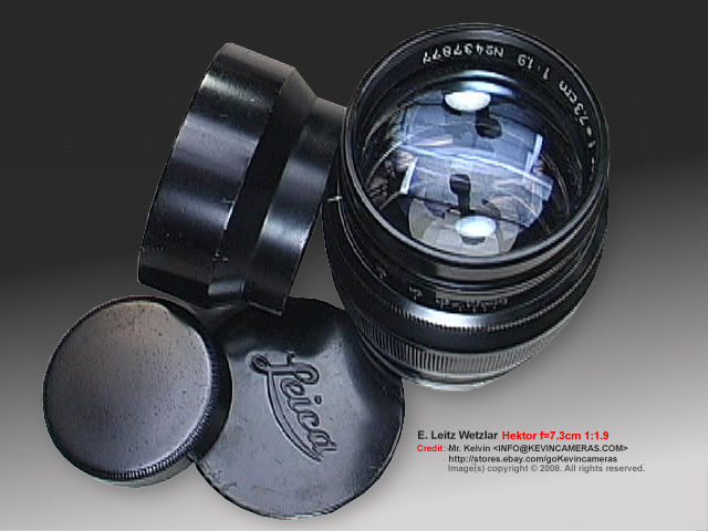 Leica Ernst Leitz Wetzlar HEKTOR f=7.3cm 1:1.9 (73mm f/1.9) short Telephoto Lens   standard accessories