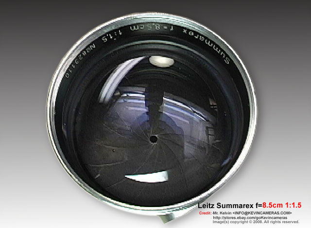 Leica Ernst Leitz Wetzlar Summarex f=8.5cm 1:1.5 (85mm f/1.5) Telephoto Lens  Front lens element