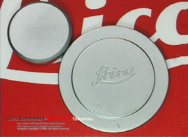 Lens cap (metal) front and back for Leica Ernst Leitz Wetzlar Summarex f=8.5cm 1:1.5 (85mm f/1.5) Telephoto Lens