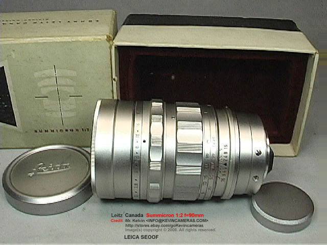 Leica SEOOF SUMMICRON 1:2/90mm LEITZ Canada version  standard acccessories and original box packing