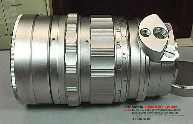 Tripod collar/socket of a Leica SUMMICRON 1:2 / 90mm SEOOF  LEITZ Canada version 