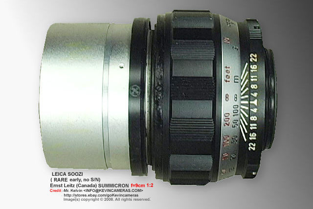 Side body view Rare and unknown SOOZI 9cm f/2.0 model with no searial number 