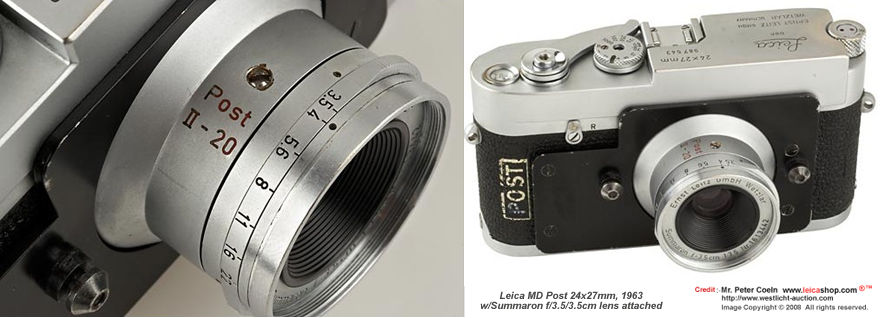  A Leica MD Post for german Post with a fixed Summaron f/3.5/3.5cm 