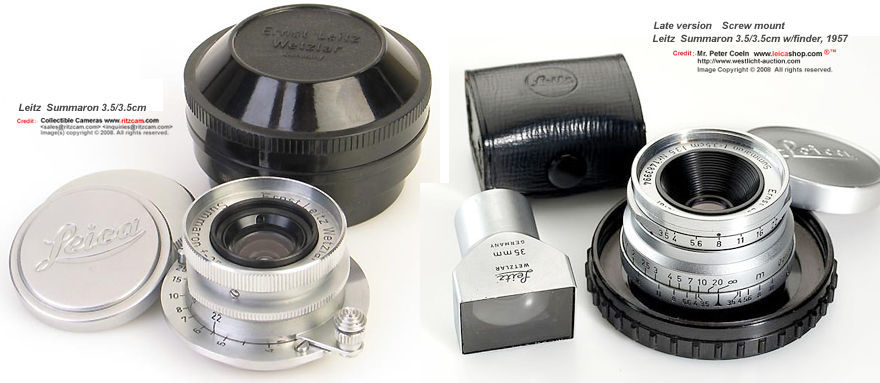 comparing the early/late version of the Summaron f/3.5/3.5cm lens.