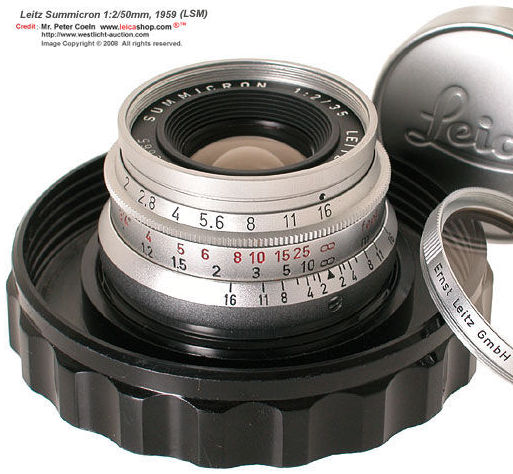 Leitz Canada Summicron 35mm f/2.0 wideangle lens in screw mount LSM