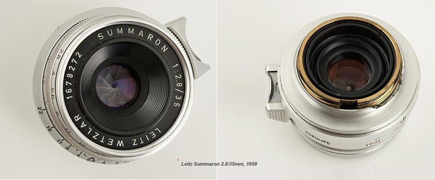 Leitz's Summaron 2.8/35mm wideangle lens rear section lens mount (LSM)