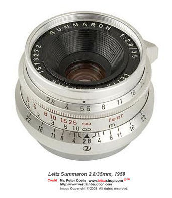 Leitz's Summaron 2.8/35mm wideangle lens