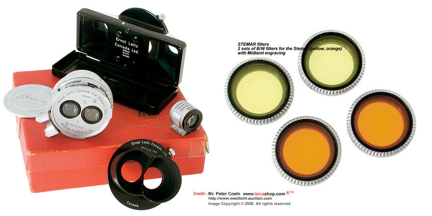 Ernst Leitz STEMAR (Canada)
STEMAR f=3.3cm 1:3.5 Stereo Lens with color filters