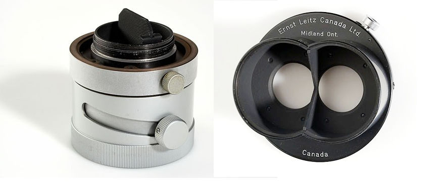 Ernst Leitz STEMAR (Canada)
STEMAR f=3.3cm 1:3.5 Stereo Lens side and prism view