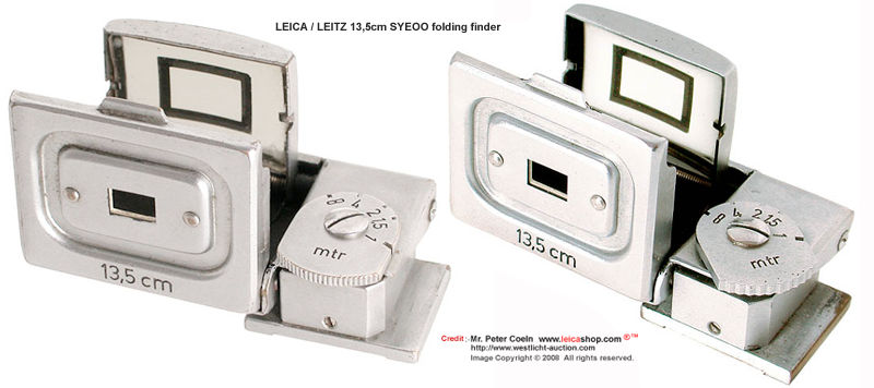 Leica / Leitz 7,3cm SAIOO Finder 7,3cm folding finder, parallax adjustment in meter, red maker's box, in mint condition, rare