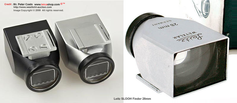 Leitz Finders - SLOOZ chrome 2.8cm, SLOOZ black for 28mm 