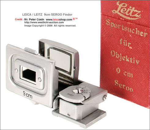 Leica /Leitz 9cm SEROO Folding Finder 9cm folding finder, parallax adjustment in meter, red maker's box 