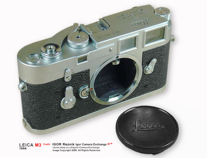 Leica Ernst Leitz Wetzlar M3 rangefinder camera side view with original camera cap