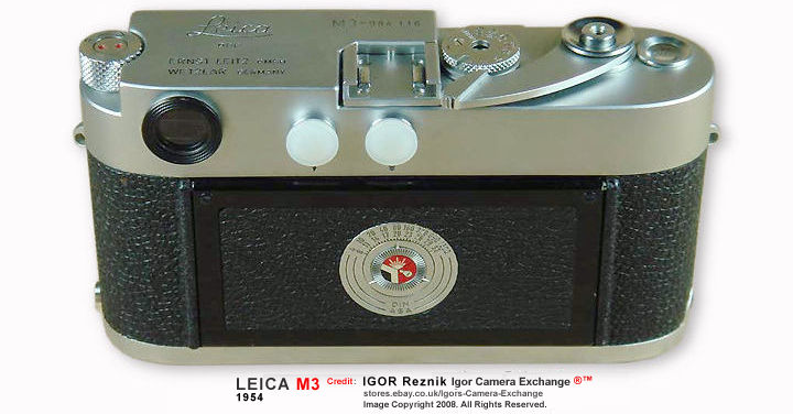 Leica Ernst Leitz Wetzlar M3 rangefinder camera Back view with ASA/ISO setting