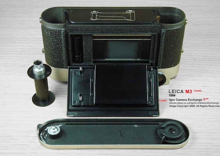 Leica Ernst Leitz Wetzlar M3 rangefinder camera with film back opened