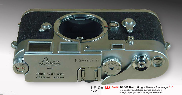 Leica Ernst Leitz Wetzlar M3 rangefinder camera NIce view from top angle
